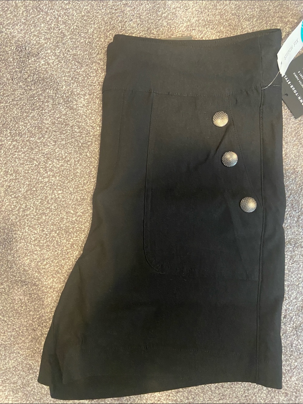One5One The VIP High Rise Shorts Black Button Front NWT Size XL